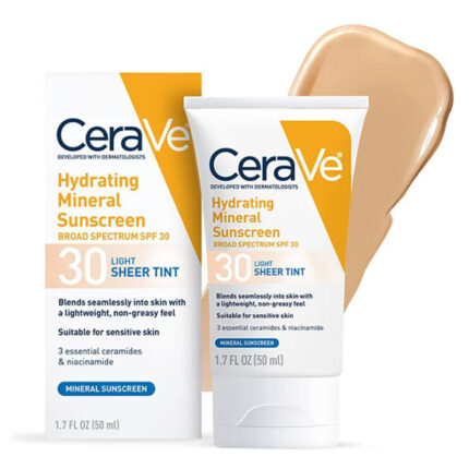 CeraVe Hydrating Mineral Sunscreen SPF 30 Light Sheer Tint – 50ml.